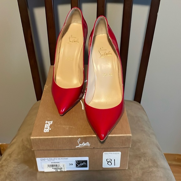 Authentic Christian Louboutin Red Heels 4 inches - Picture 1 of 5
